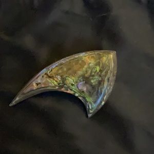 Brooch sterling silver and abalone signed vintage 1975